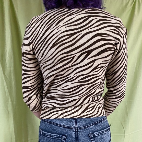 🦓VTG dELiA*s Zebra Print Cardigan - Picture 7 of 8